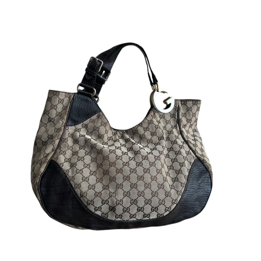 Gucci GG Monogram Dark Brown and Beige Charlotte Tote Bag